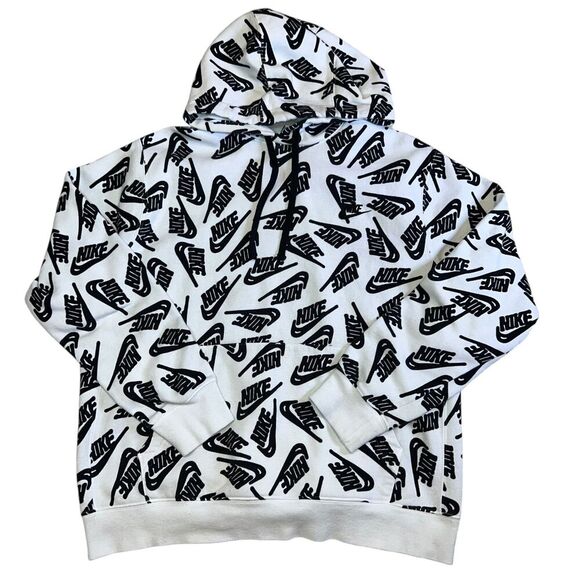 Nike Sport Allover Logo Print Size L DV8152 160 man white/black jacket - Picture 1 of 9